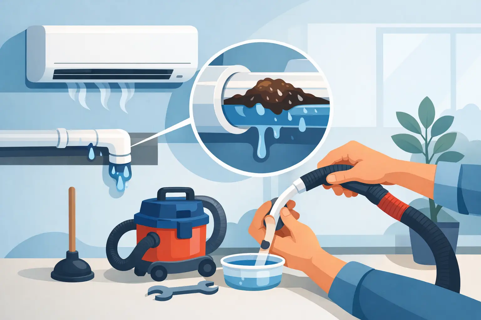 How to Unclog AC Drain Lines Safely at Home